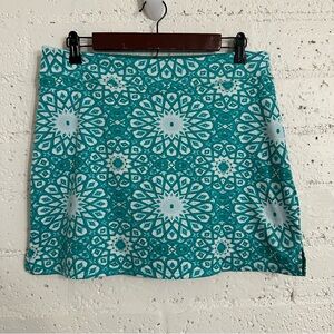 Tranquility by Colorado Clothing Athletic Skirt M Teal Built in Shorts Geometric
